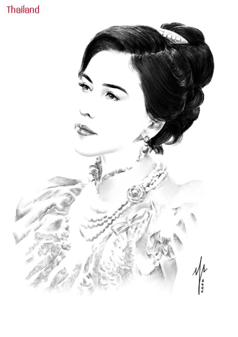 Thai Lady สาวงามในชุดไทย - digital paint | THAILAND 🇹🇭
