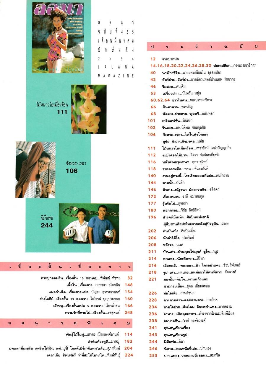 (วันวาน) แอน-วาสนา พูนผล @ นิตยสาร ลลนา ฉบับที่ 485  มีนาคม 2536