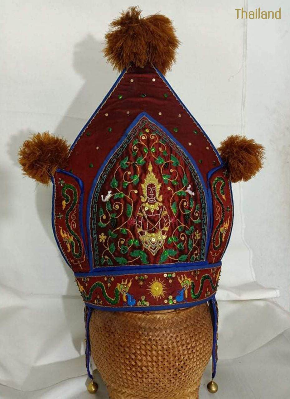 "หมวกกาบ" Muag Kab, Muag garb: I-san embroidery hat | THAILAND 🇹🇭