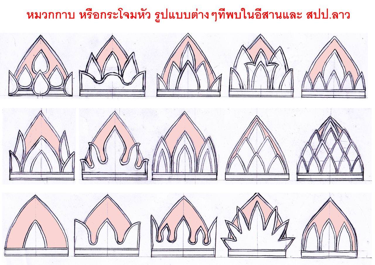 "หมวกกาบ" Muag Kab, Muag garb: I-san embroidery hat | THAILAND 🇹🇭