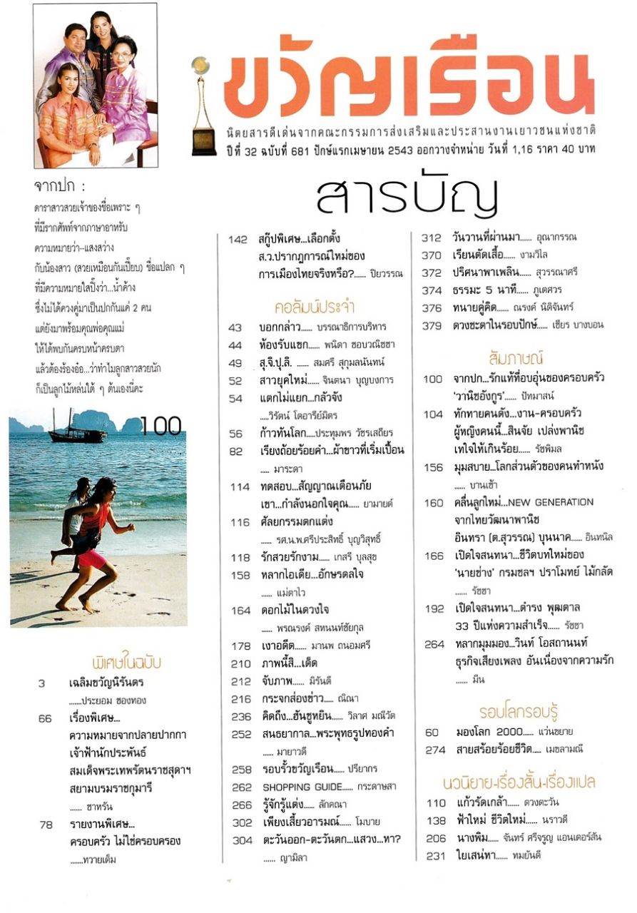(วันวาน) ครอบครัว วานิชอังกูร @ ขวัญเรือน ปีที่ 32 ฉบับที่ 681 เมษายน 2543