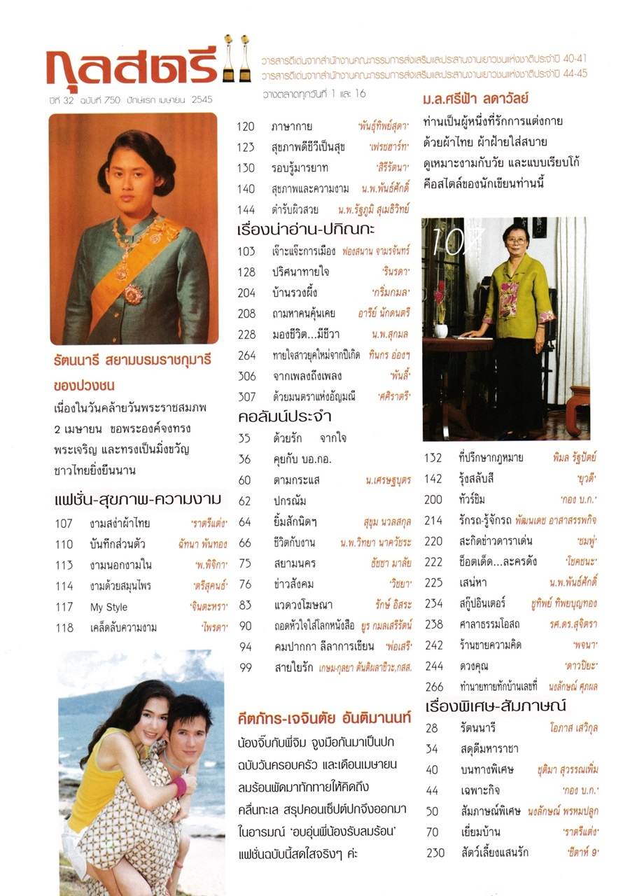 (วันวาน) เจจินตัย & จิ๊บ คีตภัทร @ กุลสตรี ปีที่ 32 ฉบับที่ 750 เมษายน 2545