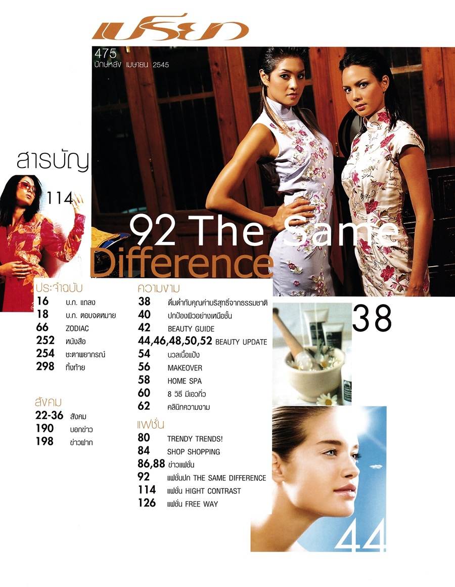 (วันวาน) ลูกเกด เมทินี & ซอนย่า คูลลิ่ง @ นิตยสาร เปรียว ฉบับที่ 475 เมษายน 2545