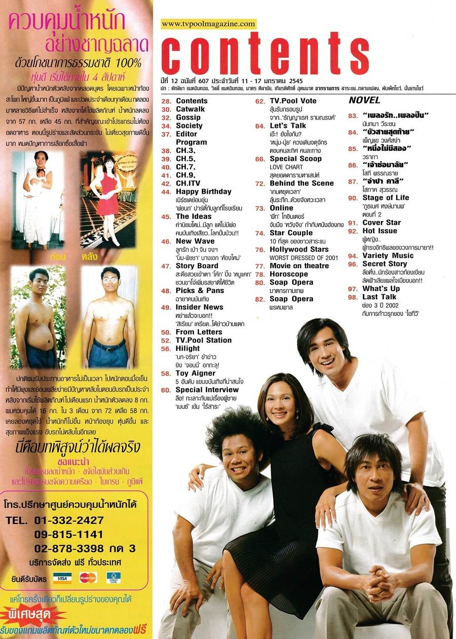 (วันวาน) นิตยสาร ทีวีพูล ปีที่ 12 ฉบับที่ 607 มกราคม 2545