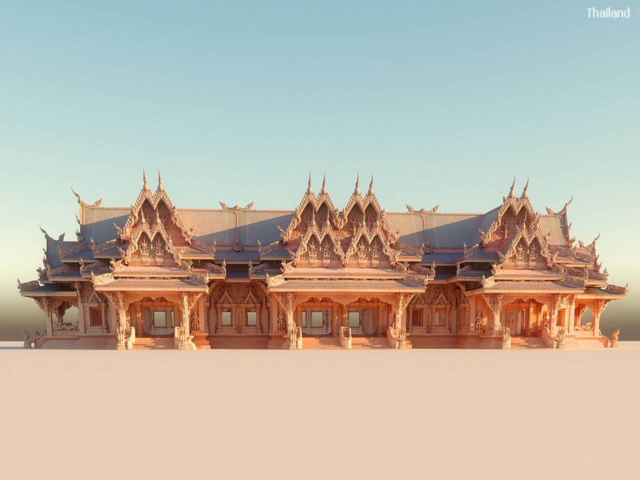 "Red Temple Pagoda Scan Ultra HD" by Kris 3d: Asset Scan 3d, inspiration by Wat Sila Ngu temple | THAILAND 🇹🇭