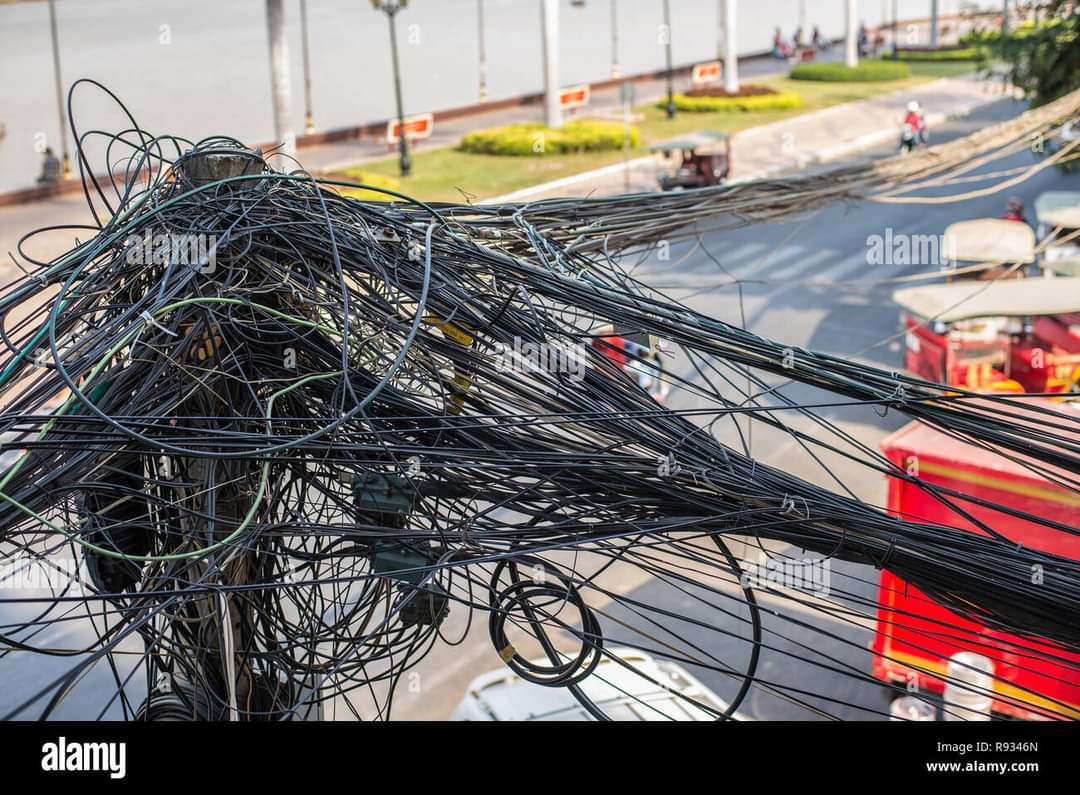Electric cable in Cambodia 🇰🇭