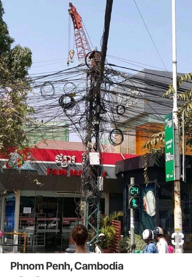 Electric cable in Cambodia 🇰🇭