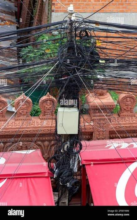Electric cable in Cambodia 🇰🇭