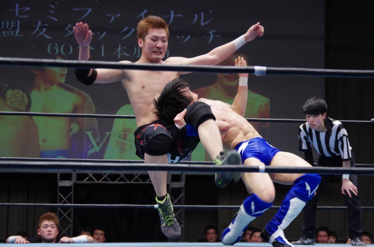 Professional wrestling by Japanese college students.