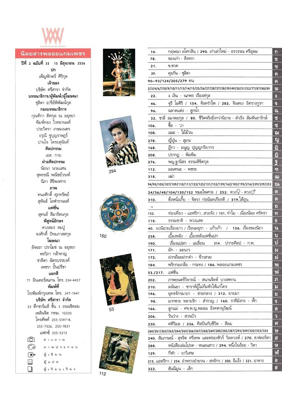 (วันวาน) เพ็ญพักตร์ ศิริกุล @ พลอยแกมเพชร ปีที่ 2 ฉบับที่ 33 มิถุนายน 2536