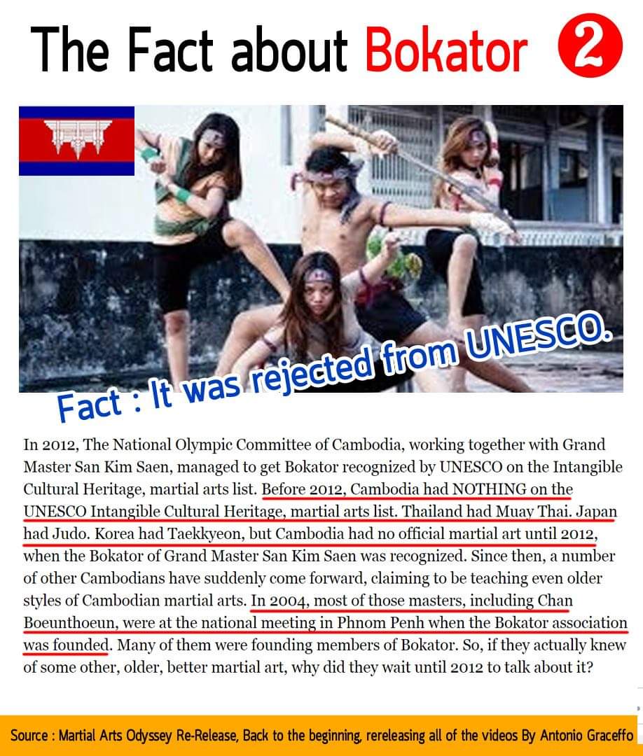 Kun Bokator is really a fake martial art that is created by a Cambodian Goverment