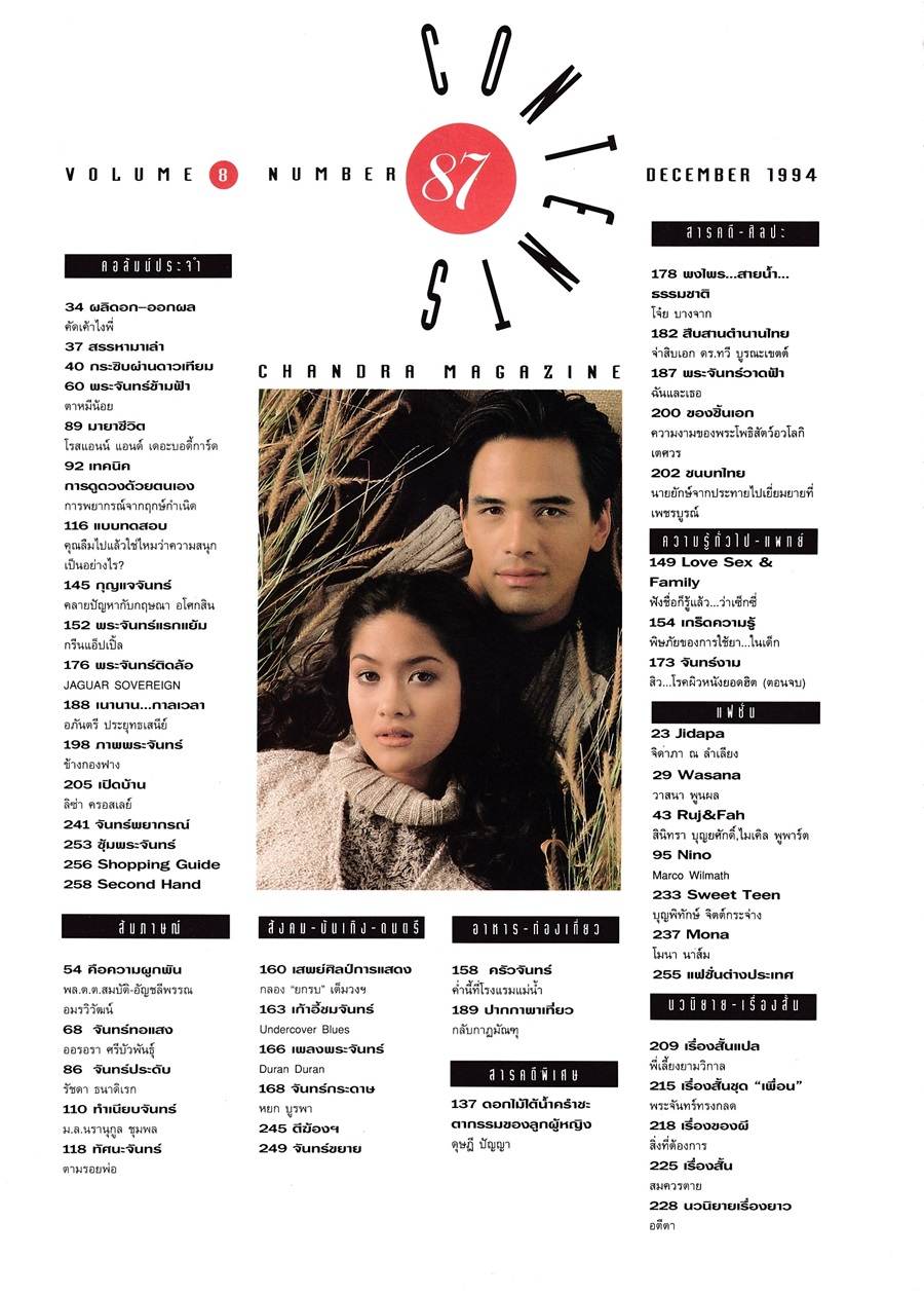 (วันวาน) นุ่น สินิทธา & ไมเคิล พูพาร์ต @ นิตยสาร จันทร์ ปีที่ 8 ฉบับที่ 87 ธันวาคม 2537