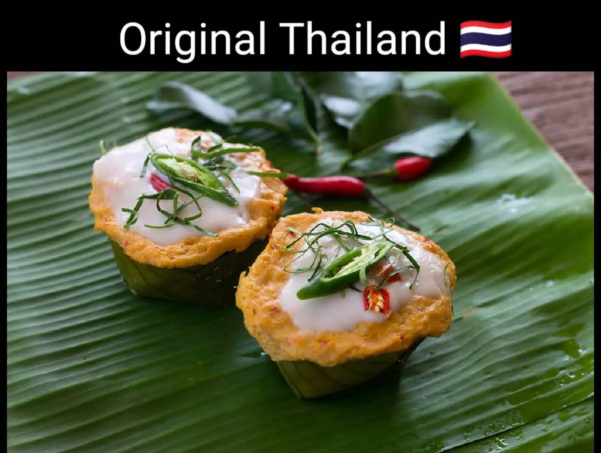 🇹🇭Amok:Thai food:ห่อหมกอาหารไทยโบราณ:Steamed Red Curry Fish (Hor Mok Plaa)