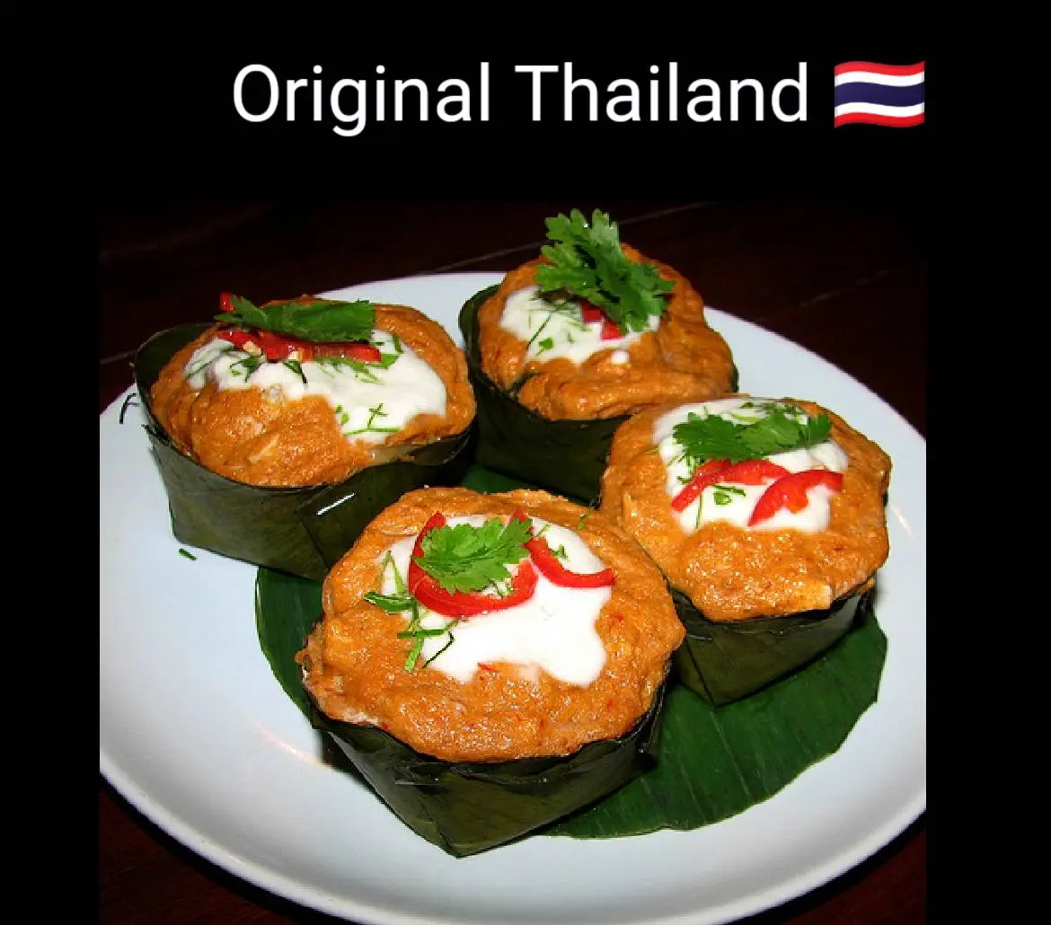 🇹🇭Amok:Thai food:ห่อหมกอาหารไทยโบราณ:Steamed Red Curry Fish (Hor Mok Plaa)