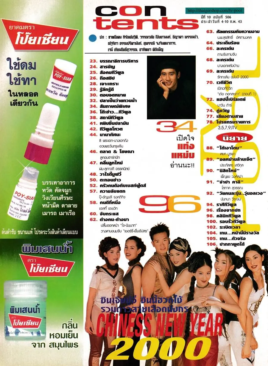 (วันวาน) นิตยสาร ทีวีพูล ปีที่ 10 ฉบับที่ 506 กุมภาพันธ์ 2543