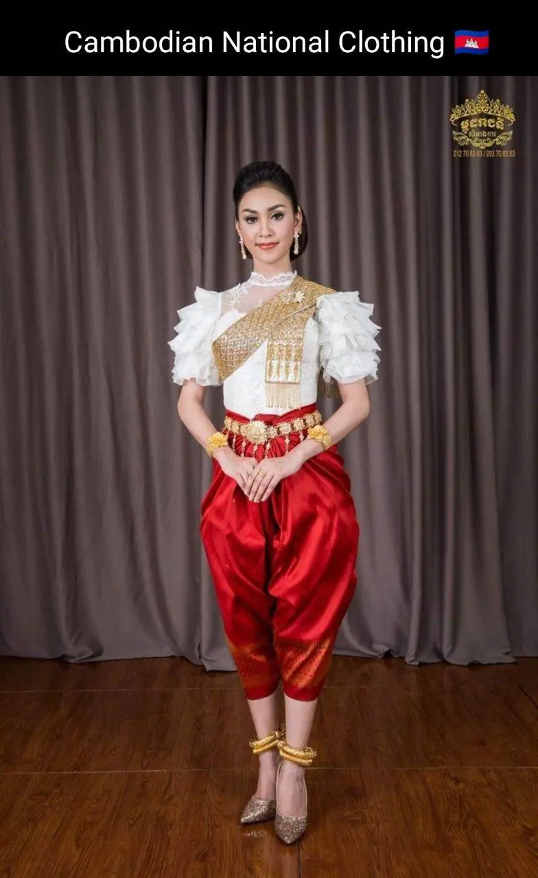 Cambodian National Clothing 🇰🇭ชุดประจําชาติ กัมพูชา:Cambodia wedding dress: ASEAN national costume
