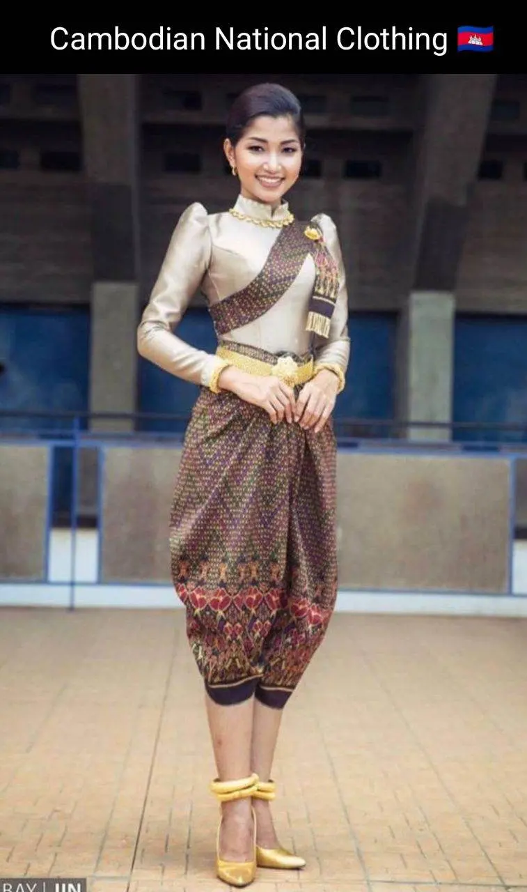 Cambodian National Clothing 🇰🇭ชุดประจําชาติ กัมพูชา:Cambodia wedding dress: ASEAN national costume