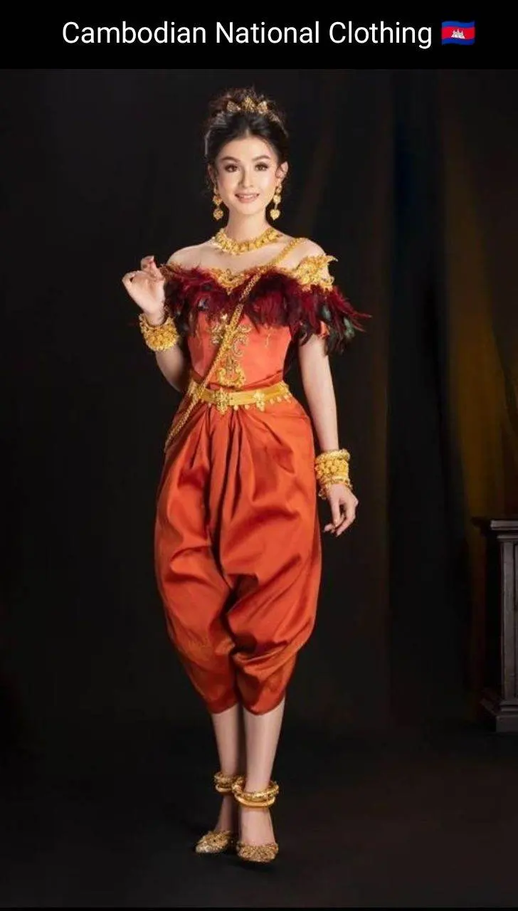 Cambodian National Clothing 🇰🇭ชุดประจําชาติ กัมพูชา:Cambodia wedding dress: ASEAN national costume