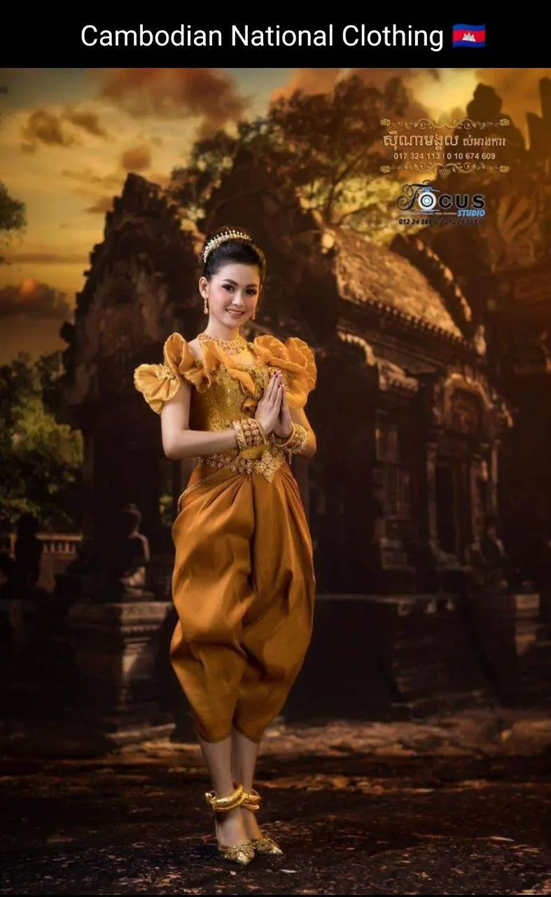Cambodian National Clothing 🇰🇭ชุดประจําชาติ กัมพูชา:Cambodia wedding dress: ASEAN national costume