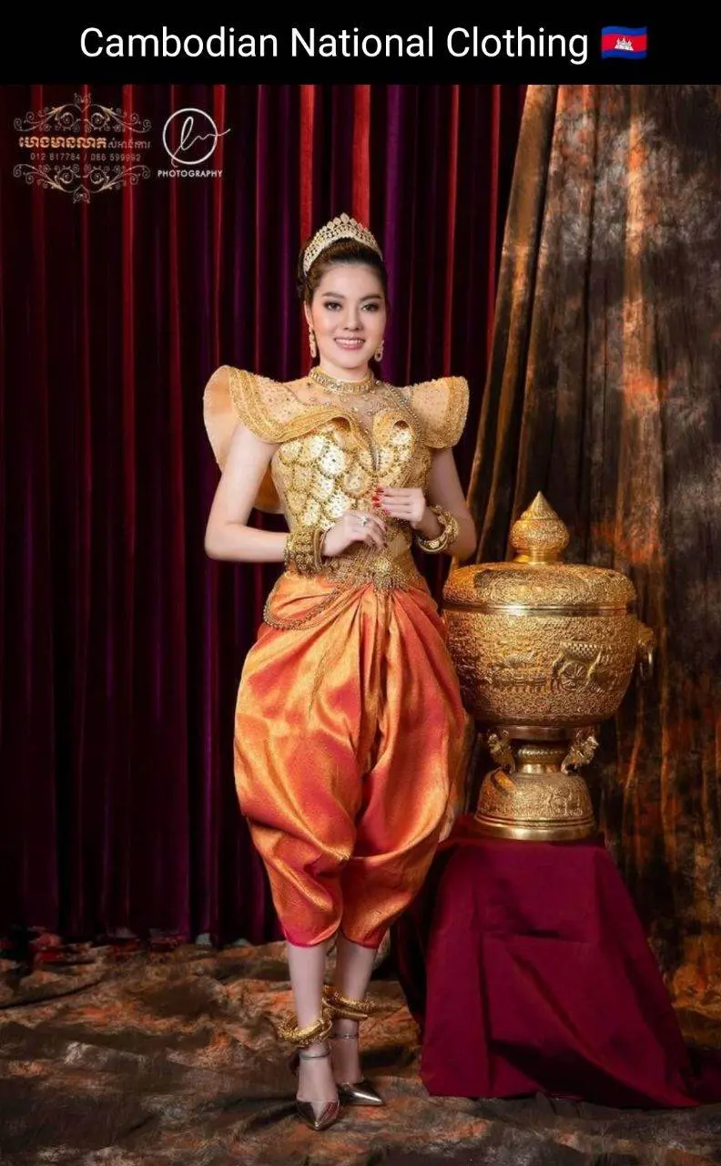 Cambodian National Clothing 🇰🇭ชุดประจําชาติ กัมพูชา:Cambodia wedding dress: ASEAN national costume