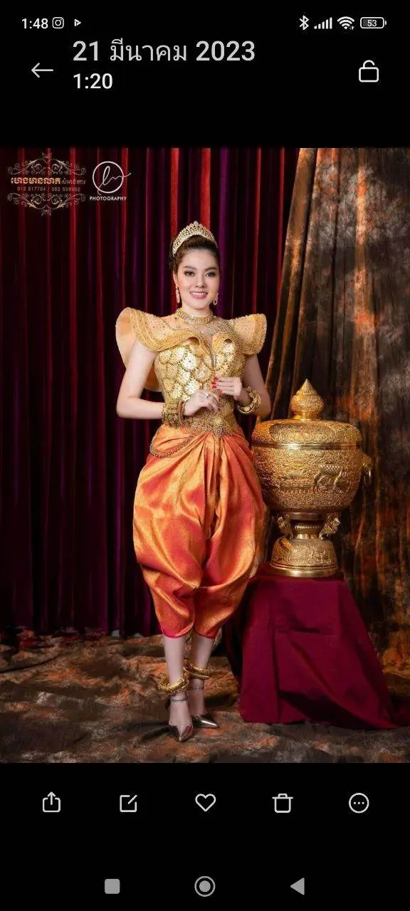 Cambodian National Clothing 🇰🇭ชุดประจําชาติ กัมพูชา:Cambodia wedding dress: ASEAN national costume