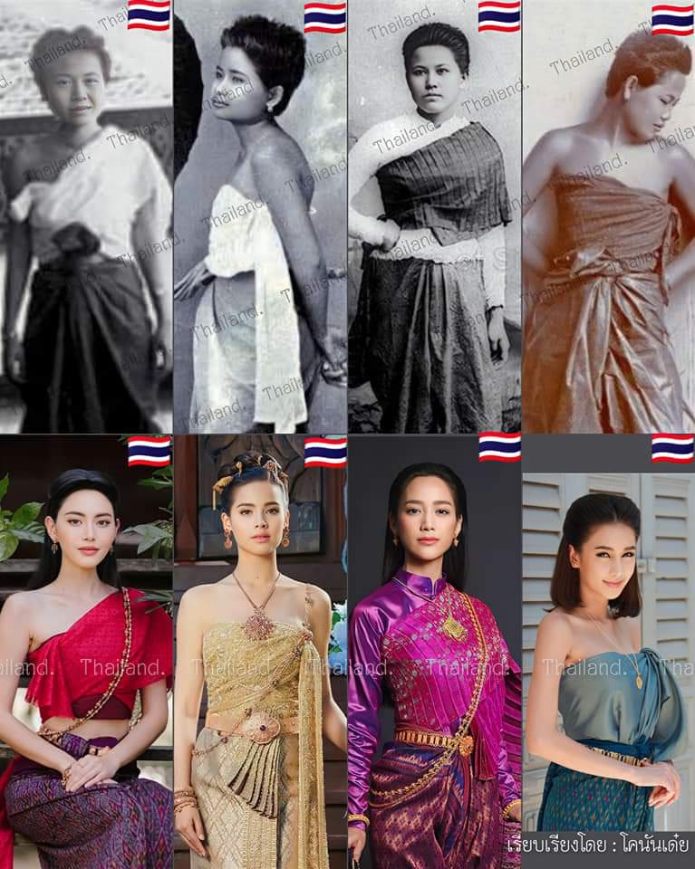 Thailand national costume. Traditional Thai clothing. Ancient Thai costume