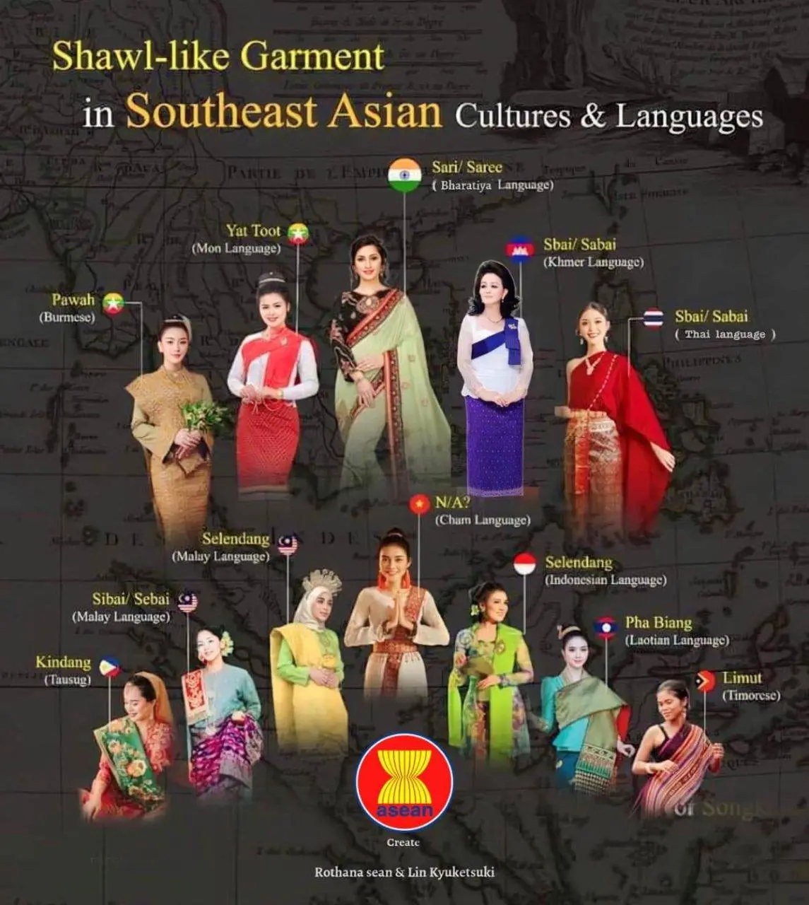 ASEAN national costume. ASEAN wedding dress.Sbai.Khmer
