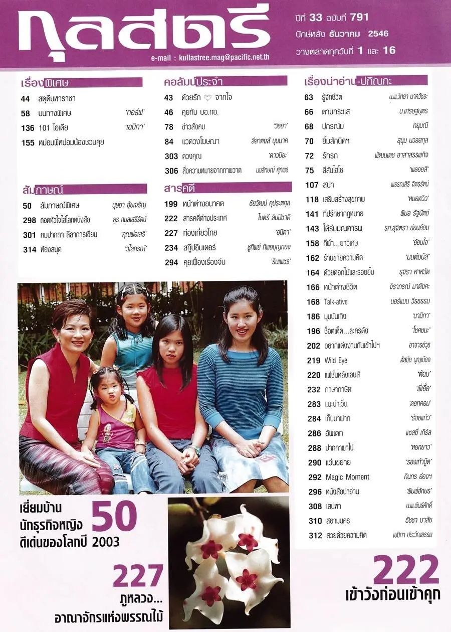 (วันวาน) ขวัญ อุษามณี @ กุลสตรี ปีที่ 33 ฉบับที่ 791 ธันวาคม 2546