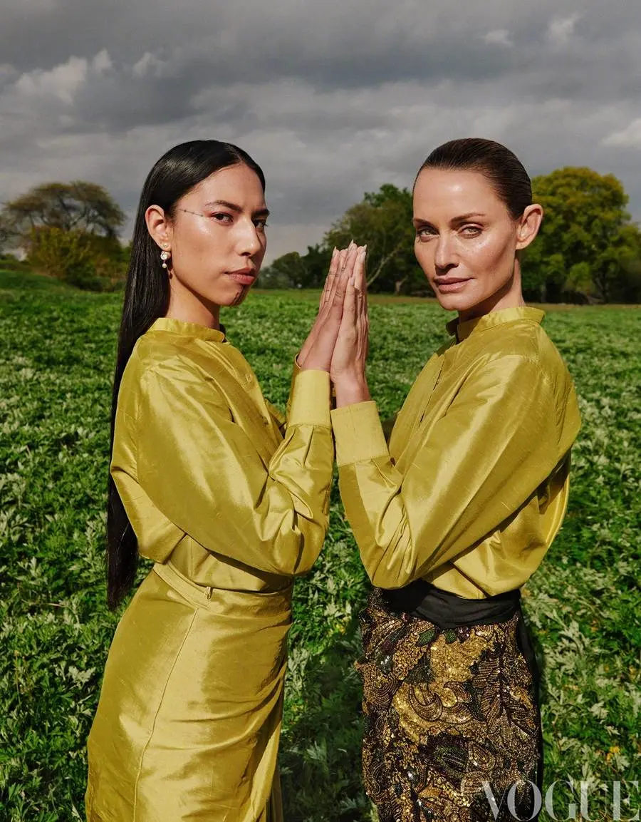 Quannah Chasinghorse, Lina Zhang & Amber Valletta @ VOGUE China July 2023