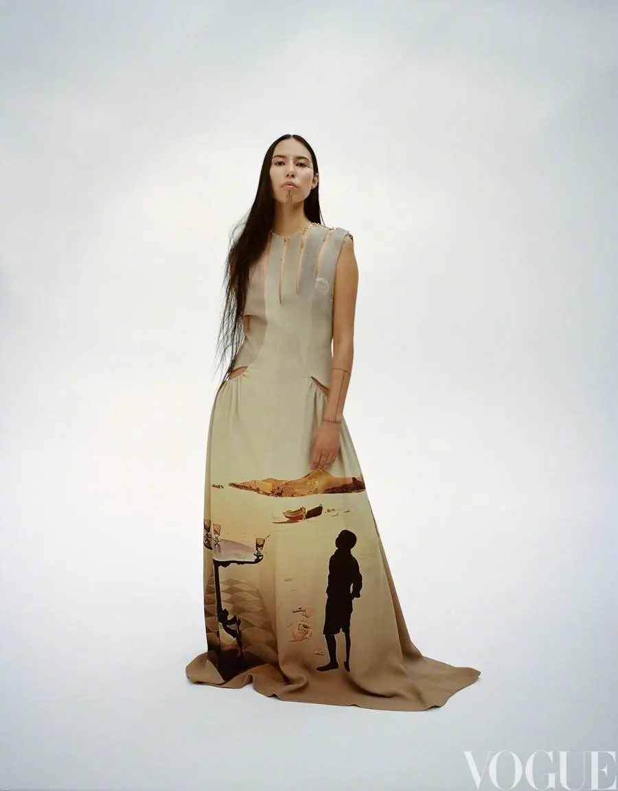 Quannah Chasinghorse, Lina Zhang & Amber Valletta @ VOGUE China July 2023
