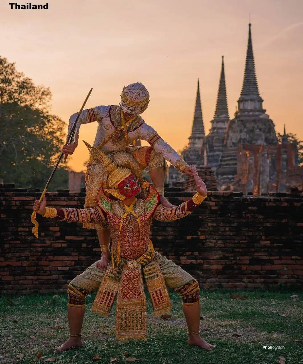 Thai Khon Dancers in Ayutthaya 🇹🇭