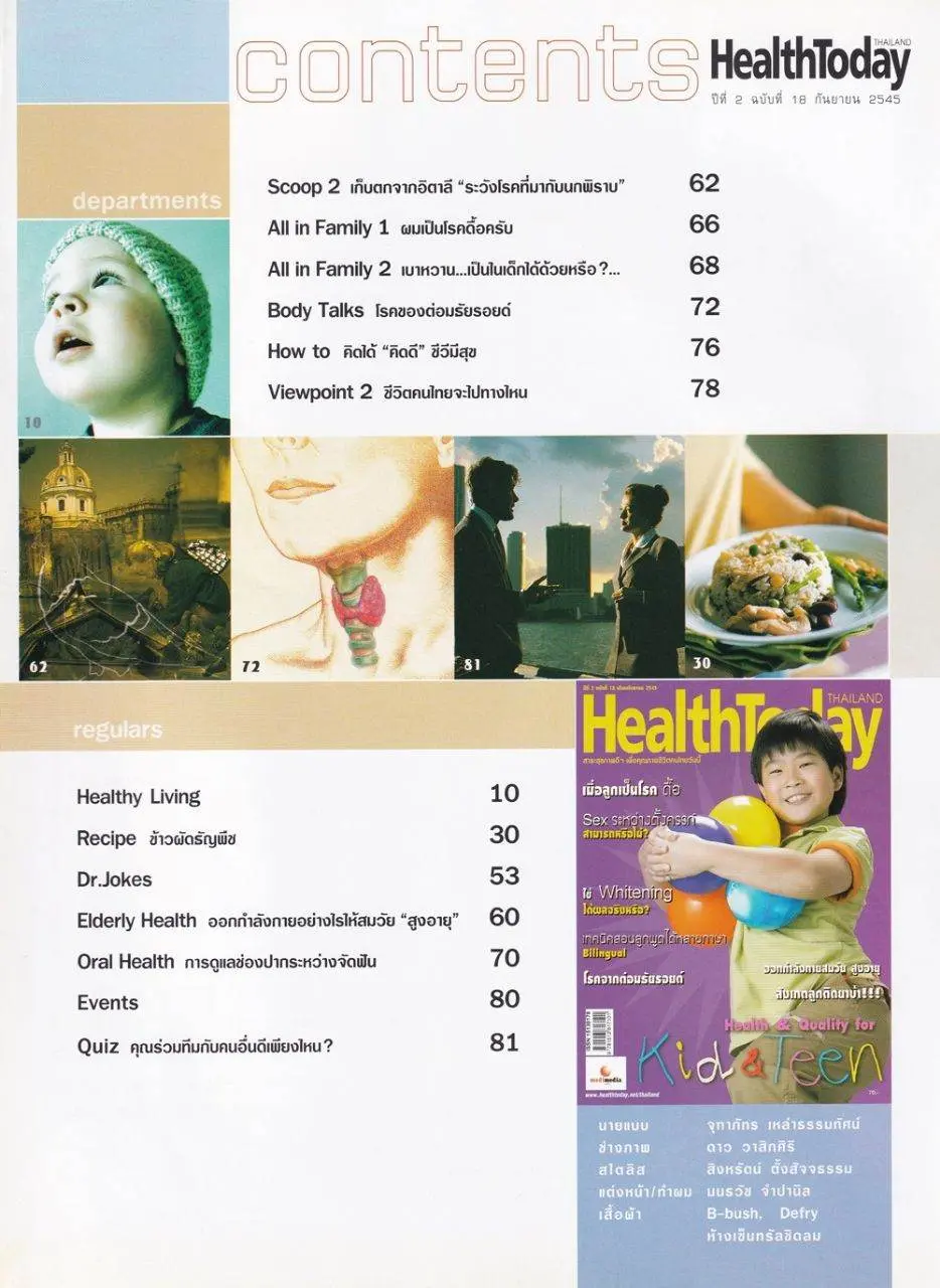 (วันวาน) พลับ จุฑาภัทร @ นิตยสาร HealthToday Thailand ปีที่ 2 ฉบับที่ 18 กันยายน 2545