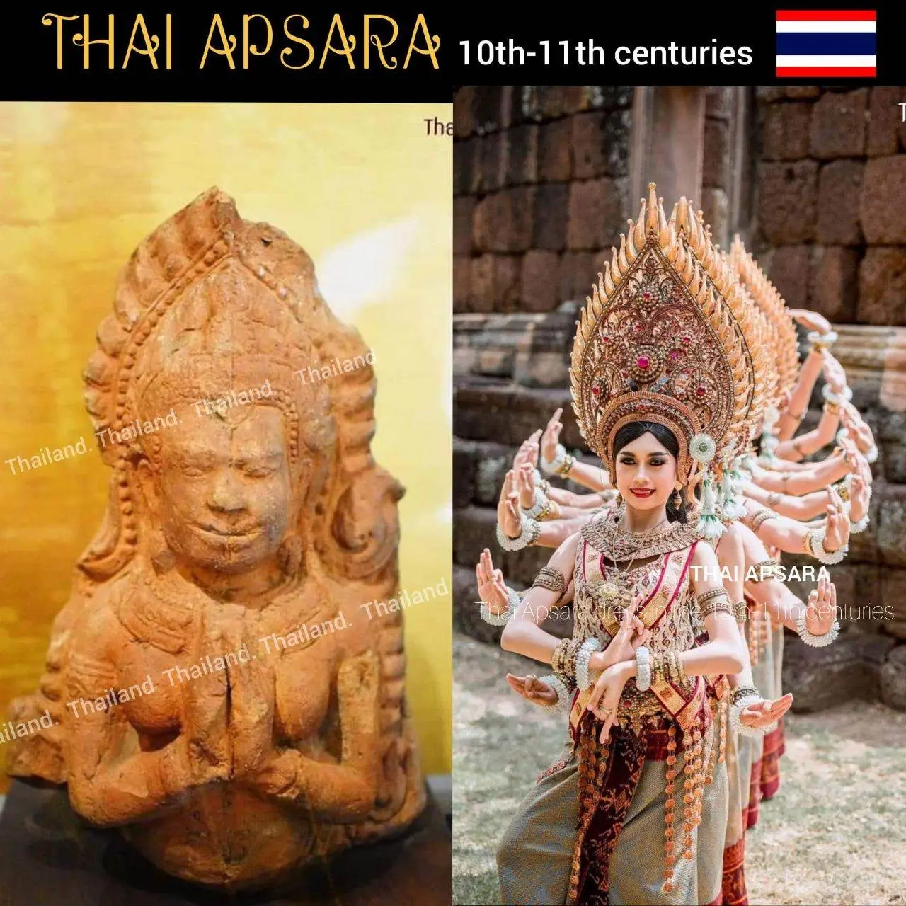 Thailand Apsara. Thai Apsorn dance. Apsara history.