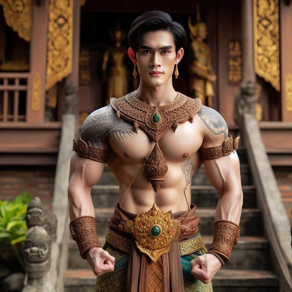 Thai muscle guy : AI Art