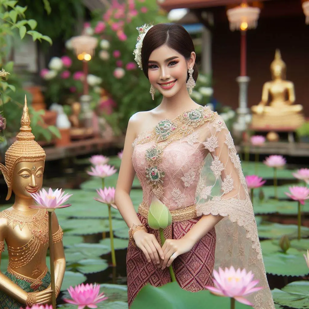 THAILAND 🇹🇭 | AI ART: Thai lady wear Thai traditional dress