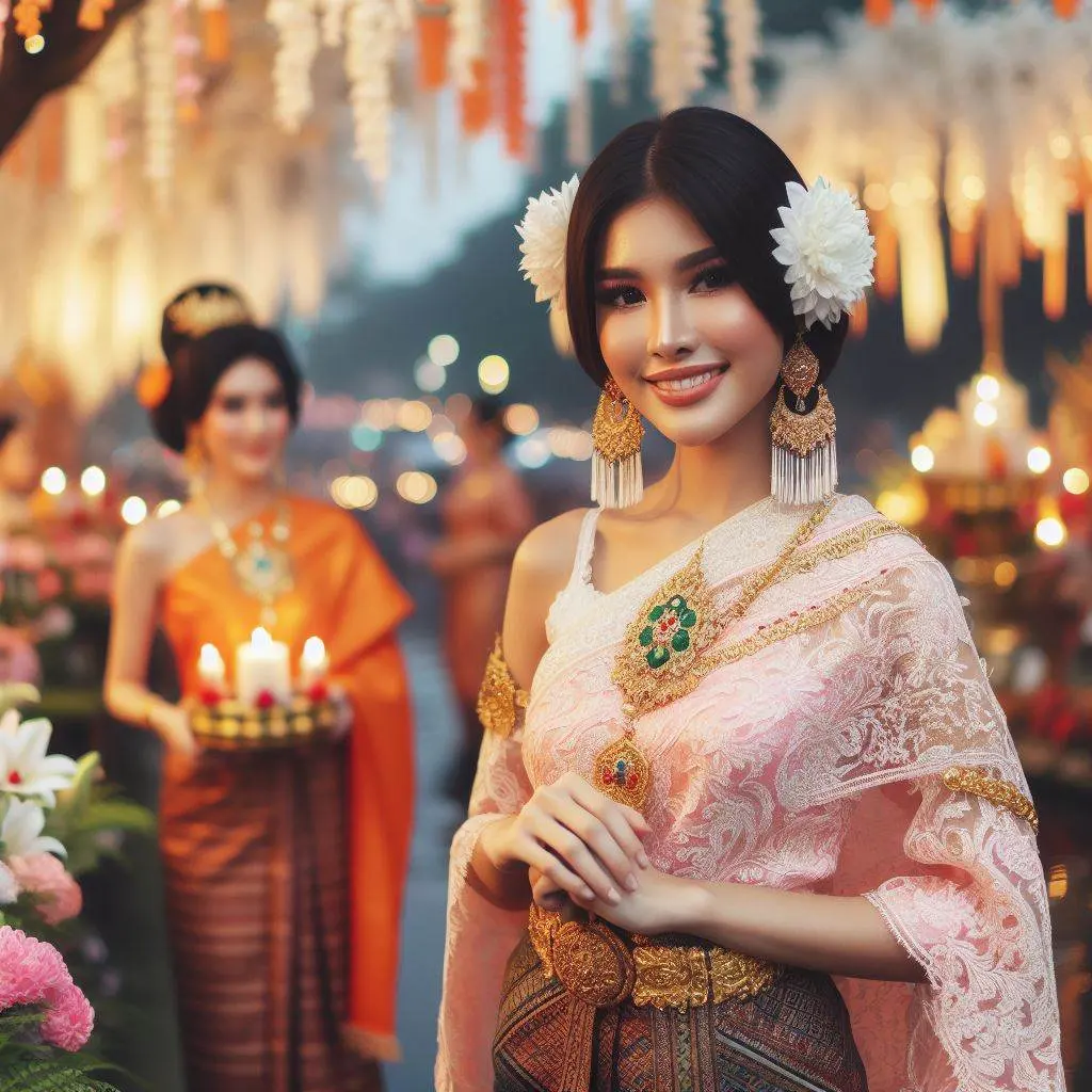 THAILAND 🇹🇭 | AI ART: Thai lady wear Thai traditional dress