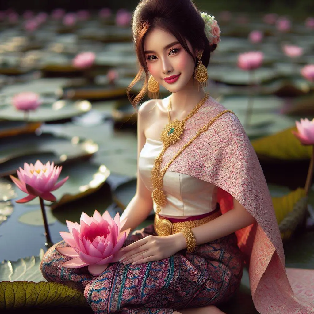 THAILAND 🇹🇭 | AI ART: Thai lady wear Thai traditional dress