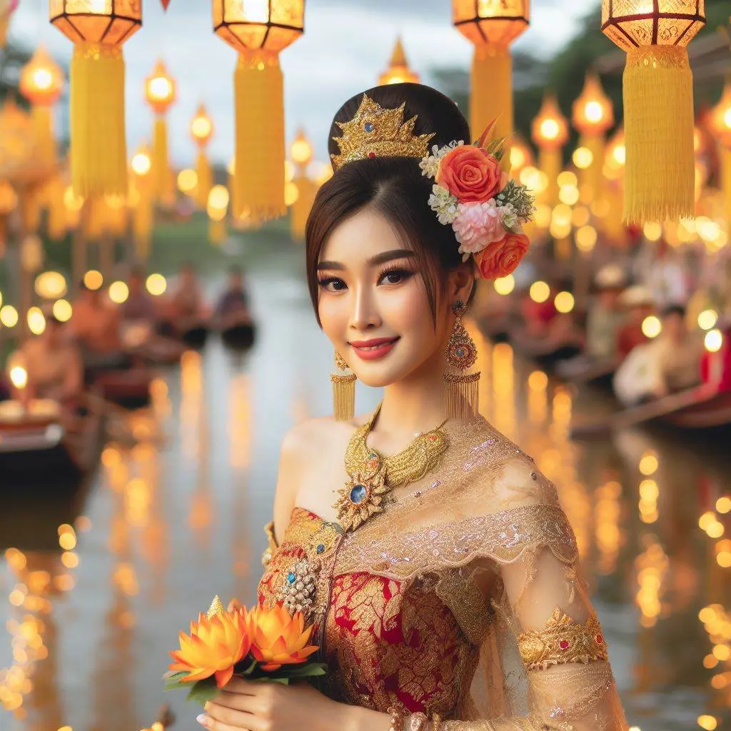 THAILAND 🇹🇭 | AI ART: Thai lady wear Thai traditional dress