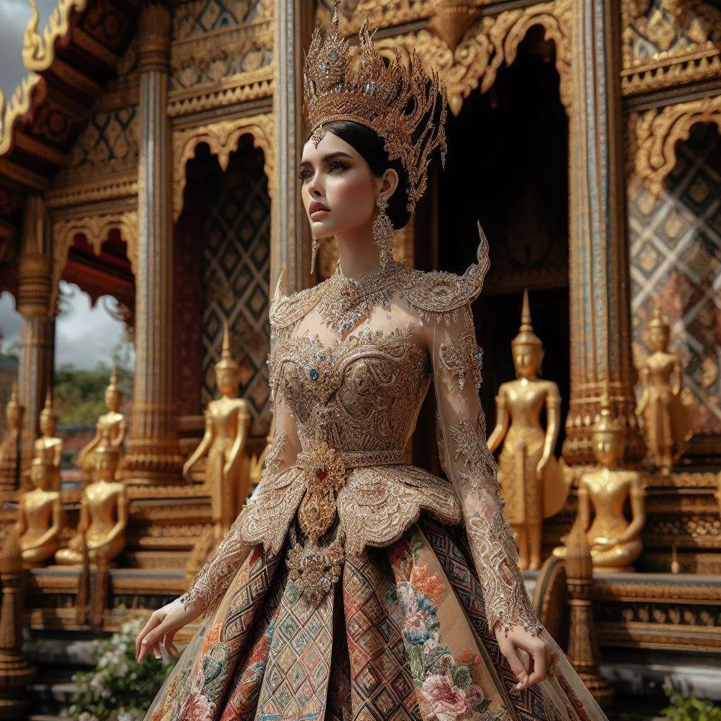 THAILAND 🇹🇭 | AI ART: Thai lady wear Thai traditional dress