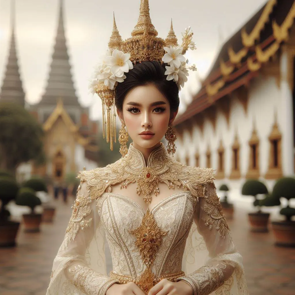THAILAND 🇹🇭 | AI ART: Thai lady wear Thai traditional dress