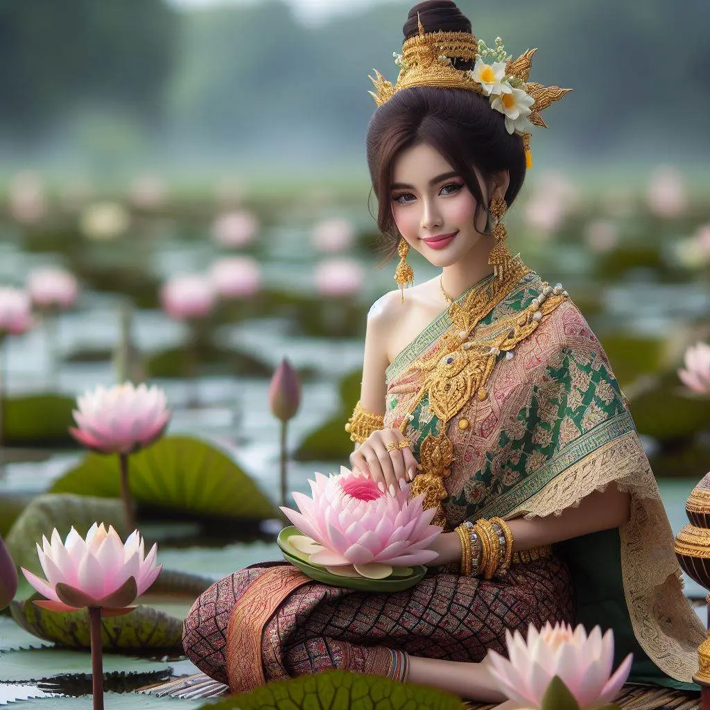 THAILAND 🇹🇭 | AI ART: Thai lady wear Thai traditional dress