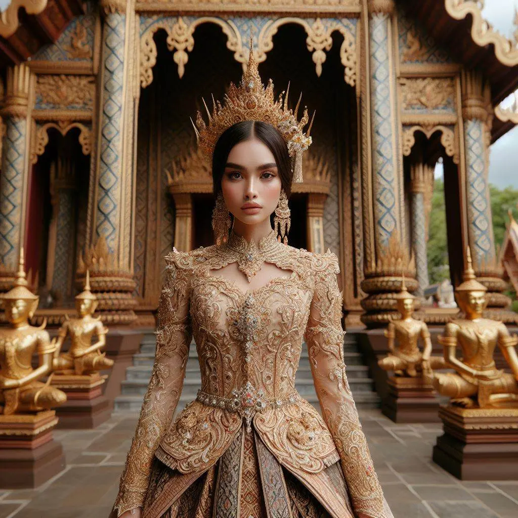 THAILAND 🇹🇭 | AI ART: Thai lady wear Thai traditional dress