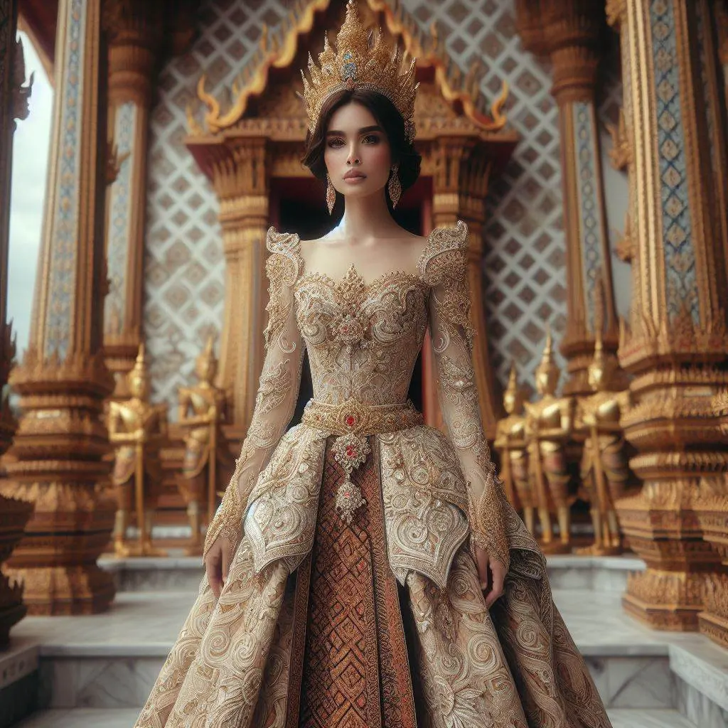 THAILAND 🇹🇭 | AI ART: Thai lady wear Thai traditional dress