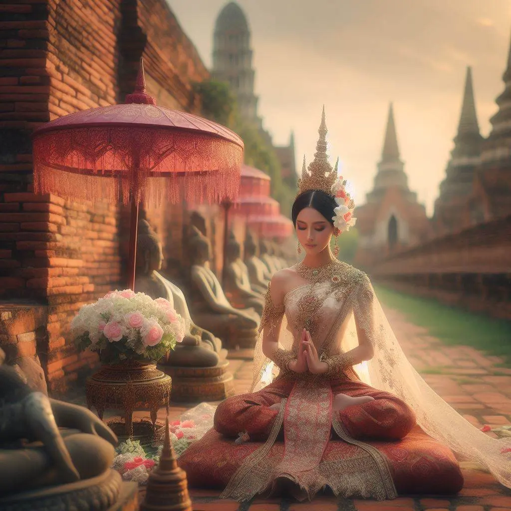 THAILAND 🇹🇭 | AI ART: Thai lady wear Thai traditional dress