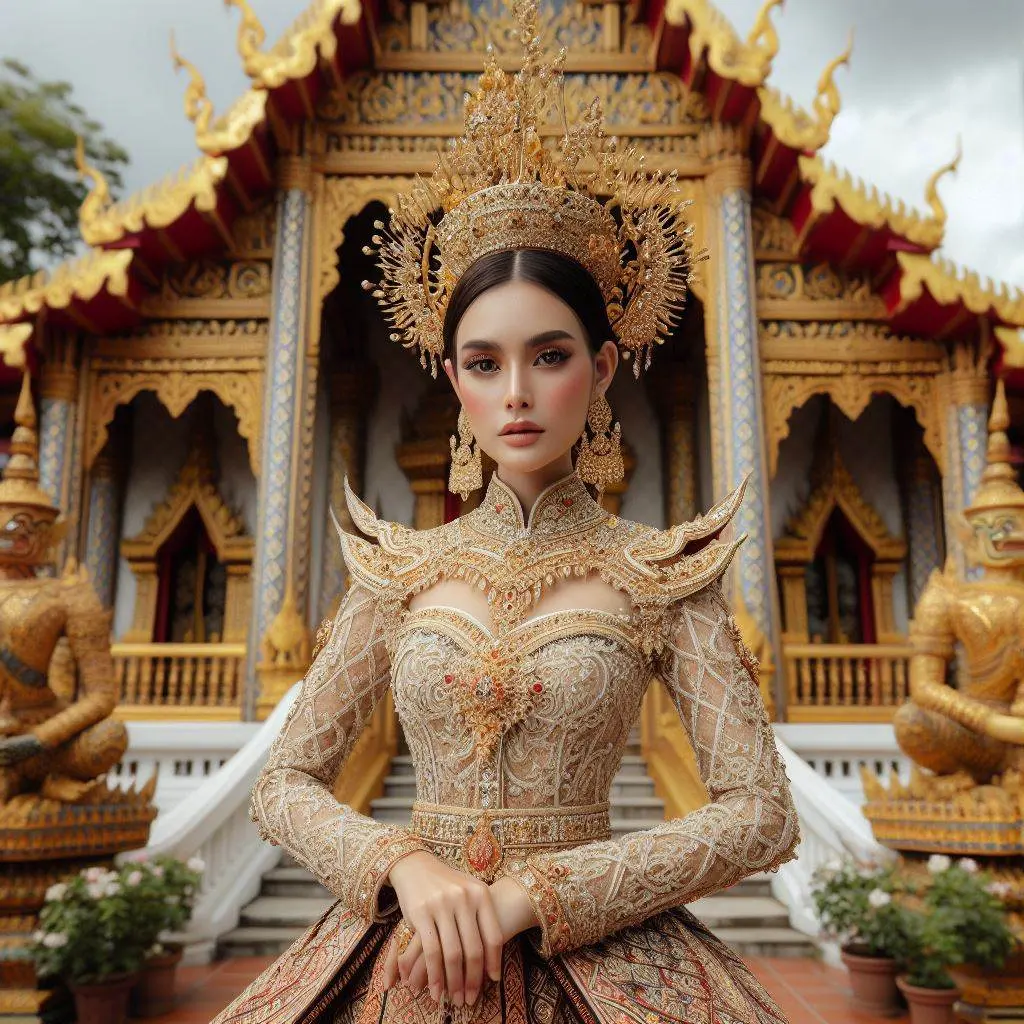 THAILAND 🇹🇭 | AI ART: Thai lady wear Thai traditional dress