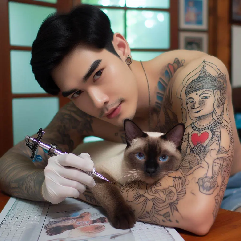 THAILAND 🇹🇭 | AI ART: Love Siamese cat