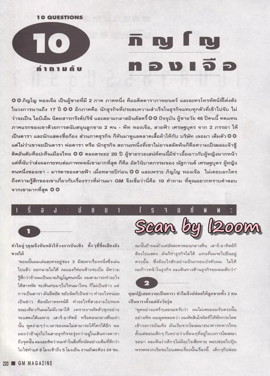 (วันวาน) บี๋ ธีรพงศ์ & เปิ้ล วีนัส @ นิตยสาร GM ปีที่ 7 ฉบับที่ 96 ปักษ์หลัง เมษายน 2536