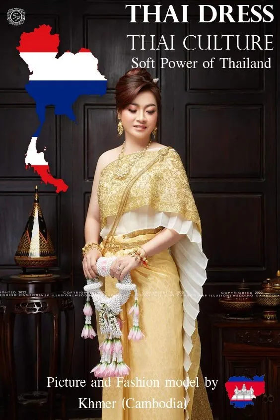 Cambodia wedding costume.Khmer wedding dress. Cambodian wedding by Thai dress.