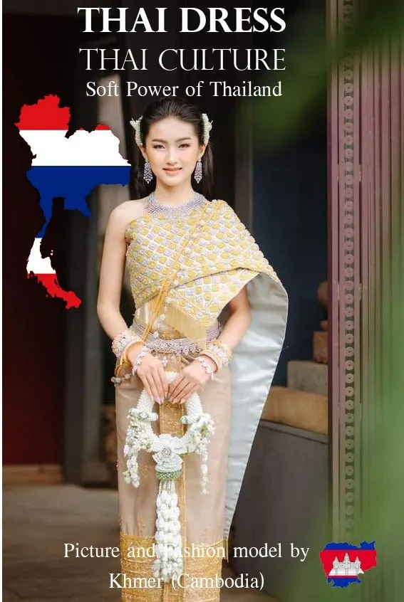 Cambodia wedding costume.Khmer wedding dress. Cambodian wedding by Thai dress.
