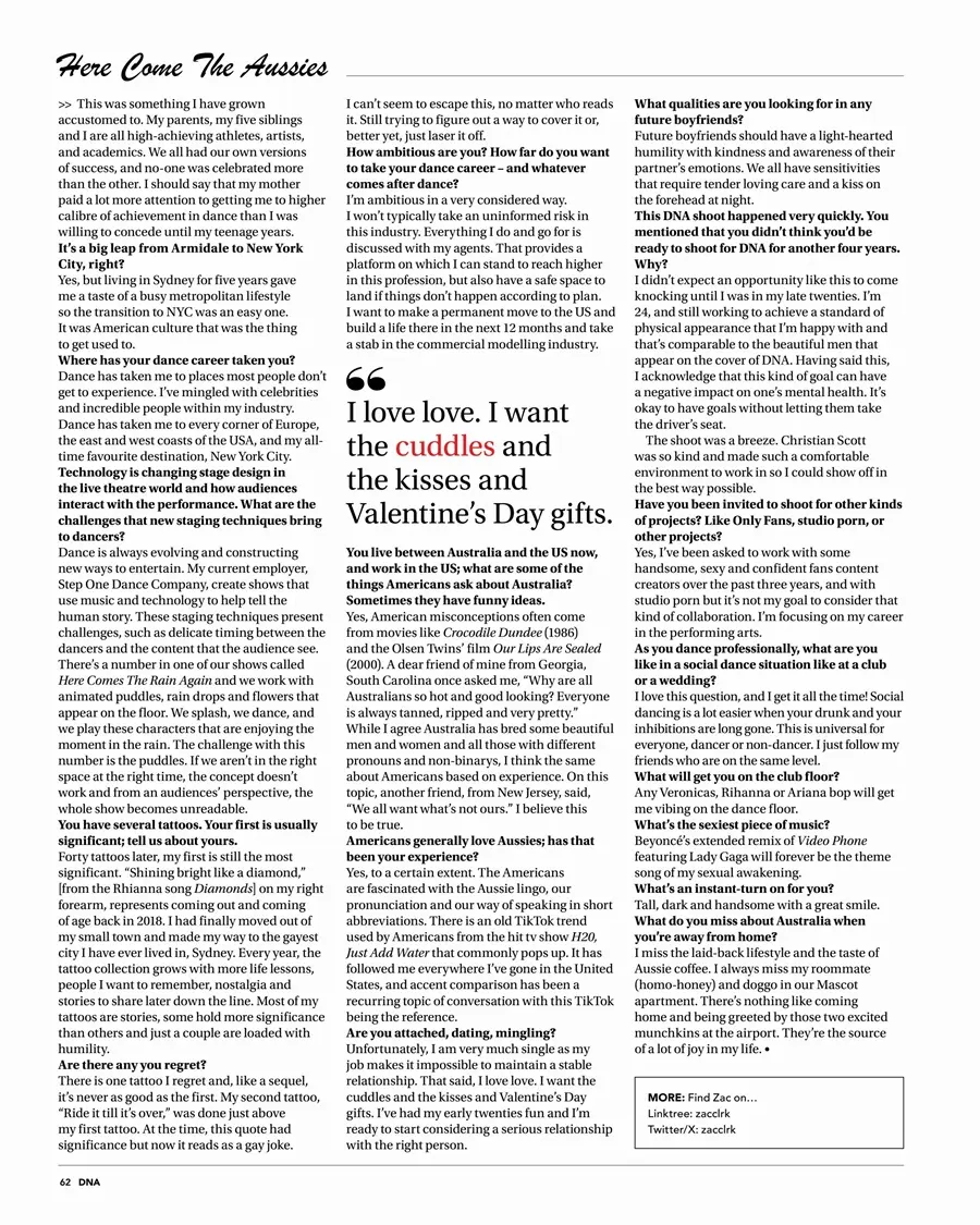 Zac Clark @ DNA Magazine issue 292 April 2024